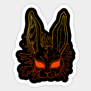 Polygon Bunny Mask Sticker